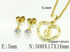HY Wholesale Jewelry 316L Stainless Steel Earrings Necklace Jewelry Set-HY54S0613NLG