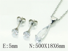 HY Wholesale Jewelry 316L Stainless Steel Earrings Necklace Jewelry Set-HY54S0605NR