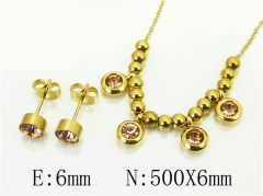 HY Wholesale Jewelry 316L Stainless Steel Earrings Necklace Jewelry Set-HY91S1561HHE
