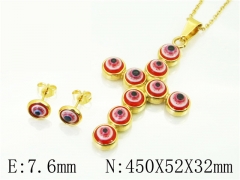 HY Wholesale Jewelry 316L Stainless Steel Earrings Necklace Jewelry Set-HY12S1296NLE