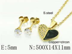 HY Wholesale Jewelry 316L Stainless Steel Earrings Necklace Jewelry Set-HY54S0611OE