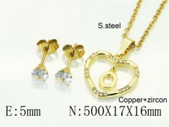 HY Wholesale Jewelry 316L Stainless Steel Earrings Necklace Jewelry Set-HY54S0626NLR