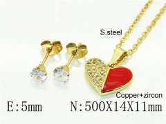 HY Wholesale Jewelry 316L Stainless Steel Earrings Necklace Jewelry Set-HY54S0610OR