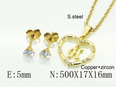 HY Wholesale Jewelry 316L Stainless Steel Earrings Necklace Jewelry Set-HY54S0619NL