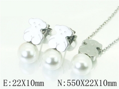 HY Wholesale Jewelry 316L Stainless Steel Earrings Necklace Jewelry Set-HY90S0206IHE