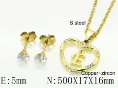 HY Wholesale Jewelry 316L Stainless Steel Earrings Necklace Jewelry Set-HY54S0616NLE