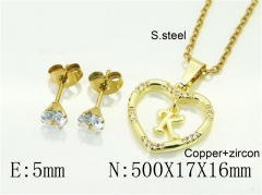 HY Wholesale Jewelry 316L Stainless Steel Earrings Necklace Jewelry Set-HY54S0622NLE