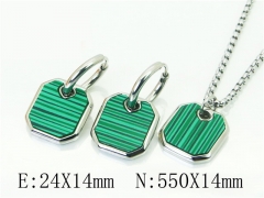 HY Wholesale Jewelry 316L Stainless Steel Earrings Necklace Jewelry Set-HY06S1120HJA