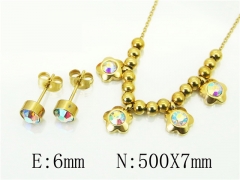 HY Wholesale Jewelry 316L Stainless Steel Earrings Necklace Jewelry Set-HY91S1589HHG