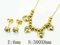 HY Wholesale Jewelry 316L Stainless Steel Earrings Necklace Jewelry Set-HY91S1582HHS