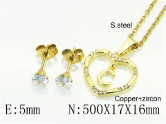 HY Wholesale Jewelry 316L Stainless Steel Earrings Necklace Jewelry Set-HY54S0614NL