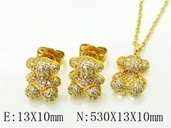 HY Wholesale Jewelry 316L Stainless Steel Earrings Necklace Jewelry Set-HY90S0219JID