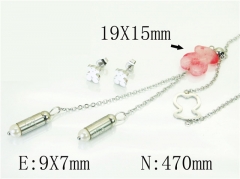HY Wholesale Jewelry 316L Stainless Steel Earrings Necklace Jewelry Set-HY64S1337HKT