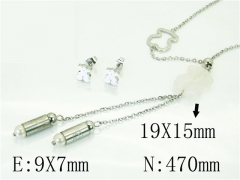 HY Wholesale Jewelry 316L Stainless Steel Earrings Necklace Jewelry Set-HY64S1335HKE