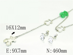 HY Wholesale Jewelry 316L Stainless Steel Earrings Necklace Jewelry Set-HY64S1358HKR