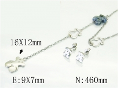 HY Wholesale Jewelry 316L Stainless Steel Earrings Necklace Jewelry Set-HY64S1357HKS