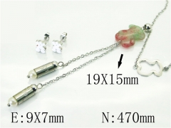 HY Wholesale Jewelry 316L Stainless Steel Earrings Necklace Jewelry Set-HY64S1341HKW