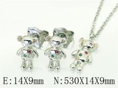 HY Wholesale Jewelry 316L Stainless Steel Earrings Necklace Jewelry Set-HY90S0215IKW