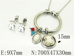 HY Wholesale Jewelry 316L Stainless Steel Earrings Necklace Jewelry Set-HY64S1319HLE