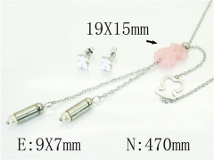 HY Wholesale Jewelry 316L Stainless Steel Earrings Necklace Jewelry Set-HY64S1336HKF