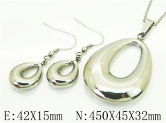 HY Wholesale Jewelry 316L Stainless Steel Earrings Necklace Jewelry Set-HY12S1302HDD