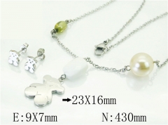 HY Wholesale Jewelry 316L Stainless Steel Earrings Necklace Jewelry Set-HY64S1350HKE