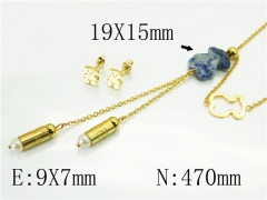 HY Wholesale Jewelry 316L Stainless Steel Earrings Necklace Jewelry Set-HY64S1349HMR