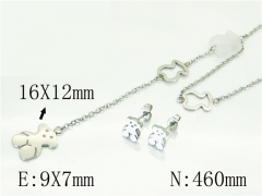 HY Wholesale Jewelry 316L Stainless Steel Earrings Necklace Jewelry Set-HY64S1352HKW