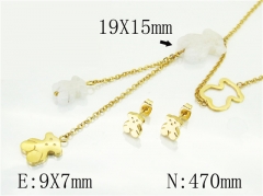 HY Wholesale Jewelry 316L Stainless Steel Earrings Necklace Jewelry Set-HY64S1368HOA