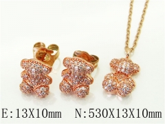 HY Wholesale Jewelry 316L Stainless Steel Earrings Necklace Jewelry Set-HY90S0220JJV