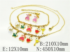 HY Wholesale Jewelry 316L Stainless Steel Earrings Necklace Jewelry Set-HY64S1334JEE