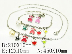 HY Wholesale Jewelry 316L Stainless Steel Earrings Necklace Jewelry Set-HY64S1333IMF