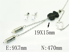 HY Wholesale Jewelry 316L Stainless Steel Earrings Necklace Jewelry Set-HY64S1340HKX
