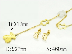 HY Wholesale Jewelry 316L Stainless Steel Earrings Necklace Jewelry Set-HY64S1360HMA