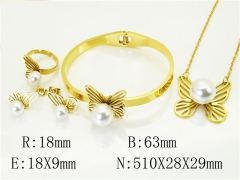 HY Wholesale Jewelry 316L Stainless Steel Earrings Necklace Jewelry Set-HY50S0290JGG