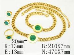 HY Wholesale Jewelry 316L Stainless Steel Earrings Necklace Jewelry Set-HY50S0384JTD