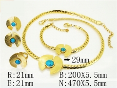 HY Wholesale Jewelry 316L Stainless Steel Earrings Necklace Jewelry Set-HY50S0283JQQ