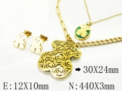 HY Wholesale Jewelry 316L Stainless Steel Earrings Necklace Jewelry Set-HY02S2892HMD