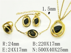 HY Wholesale Jewelry 316L Stainless Steel Earrings Necklace Jewelry Set-HY50S0315JER