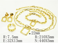 HY Wholesale Jewelry 316L Stainless Steel Earrings Necklace Jewelry Set-HY50S0276JSS