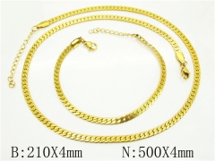 HY Wholesale Stainless Steel 316L Necklaces Bracelets Sets-HY70S0529HBB