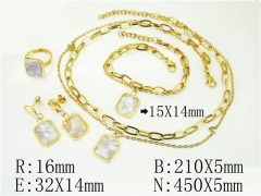HY Wholesale Jewelry 316L Stainless Steel Earrings Necklace Jewelry Set-HY50S0397JVV