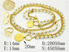 HY Wholesale Jewelry 316L Stainless Steel Earrings Necklace Jewelry Set-HY50S0298JCC