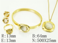 HY Wholesale Jewelry 316L Stainless Steel Earrings Necklace Jewelry Set-HY50S0330JQA