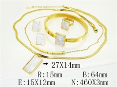 HY Wholesale Jewelry 316L Stainless Steel Earrings Necklace Jewelry Set-HY50S0369JVV