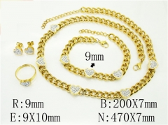 HY Wholesale Jewelry 316L Stainless Steel Earrings Necklace Jewelry Set-HY50S0387JSD