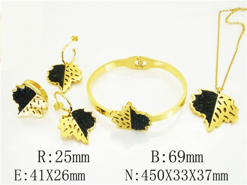 HY Wholesale Jewelry 316L Stainless Steel Earrings Necklace Jewelry Set-HY50S0353JGG