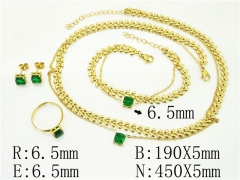 HY Wholesale Jewelry 316L Stainless Steel Earrings Necklace Jewelry Set-HY50S0388JEF