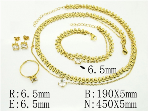 HY Wholesale Jewelry 316L Stainless Steel Earrings Necklace Jewelry Set-HY50S0389JFG