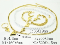 HY Wholesale Jewelry 316L Stainless Steel Earrings Necklace Jewelry Set-HY50S0296JVV